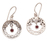 Garnet dangle earrings, 'Uluwatu Moon' - Ornate Balinese Earrings in Sterling Silver and Garnet (image 2d) thumbail
