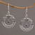 Amethyst dangle earrings, 'Uluwatu Moon' - Ornate Sterling Silver Balinese Earrings with Amethyst (image 2) thumbail