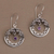 Amethyst dangle earrings, 'Uluwatu Moon' - Ornate Sterling Silver Balinese Earrings with Amethyst (image 2b) thumbail