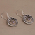 Amethyst dangle earrings, 'Uluwatu Moon' - Ornate Sterling Silver Balinese Earrings with Amethyst (image 2c) thumbail