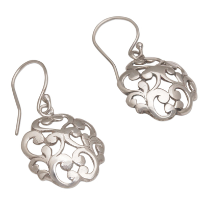 Sterling silver dangle earrings, 'Vine Crest' - Everyday Sterling Silver Dangle Earrings with Vine Motifs