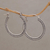 Sterling silver hoop earrings, 'On Rotation' (1.4 inch) - Sterling Silver Hoop Earrings with Textured Details (1.4 In) (image 2) thumbail