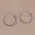 Sterling silver hoop earrings, 'On Rotation' (1.4 inch) - Sterling Silver Hoop Earrings with Textured Details (1.4 In) (image 2b) thumbail