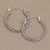 Sterling silver hoop earrings, 'On Rotation' (1.4 inch) - Sterling Silver Hoop Earrings with Textured Details (1.4 In) (image 2c) thumbail