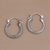 Sterling silver hoop earrings, 'On Rotation' (1 inch) - One Inch Diameter Sterling Silver Hoop Earrings (image 2b) thumbail