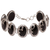 Onyx link bracelet, 'Dreamy Forest' - Floral Motif Sterling Silver and Onyx Link Bracelet thumbail
