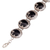 Onyx link bracelet, 'Dreamy Forest' - Floral Motif Sterling Silver and Onyx Link Bracelet (image 2d) thumbail