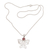 Garnet pendant necklace, 'Butterfly Secret' - Balinese Garnet and Sterling Silver Butterfly Necklace