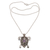 Amethyst pendant necklace, 'Tulamben Turtle' - Handcrafted Amethyst and Sterling Silver Turtle Necklace