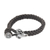 Leather wristband bracelet, 'Gallant Goat' - Leather and Sterling Silver Braided Wristband Bracelet (image 2e) thumbail