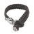 Leather wristband bracelet, 'Dark Alligator' - Black Leather and Sterling Silver Wristband Bracelet thumbail