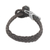Leather wristband bracelet, 'Dark Alligator' - Black Leather and Sterling Silver Wristband Bracelet (image 2e) thumbail