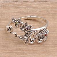 Multi-gemstone cuff bracelet, 'Garden Grace'