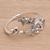 Multi-gemstone cuff bracelet, 'Garden Grace' - Sterling Silver Floral Cuff Bracelet Multicolored Gemstones (image 2c) thumbail