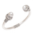 Cultured pearl cuff bracelet, 'Monument' - Ornate Sterling Silver Cuff Bracelet with Cultured Pearls