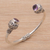 Amethyst cuff bracelet, 'Monument' - Amethyst and Sterling Silver Cuff Bracelet from Bali (image 2) thumbail