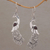 Garnet dangle earrings, 'Merak' - Garnet Earrings with Peacock Theme from Bali (image 2) thumbail