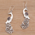 Garnet dangle earrings, 'Merak' - Garnet Earrings with Peacock Theme from Bali (image 2b) thumbail