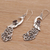 Garnet dangle earrings, 'Merak' - Garnet Earrings with Peacock Theme from Bali (image 2c) thumbail