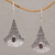 Garnet dangle earrings, 'Blade Falling' - Garnet and Sterling Silver Dangle Earrings from Bali (image 2) thumbail
