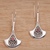 Garnet dangle earrings, 'Blade's Rain' - Garnet and Sterling Silver Dangle Earrings from Bali (image 2c) thumbail