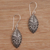 Sterling silver dangle earrings, 'Majesty Leaf' - Handmade Sterling Silver Dangle Earrings (image 2b) thumbail