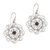Onyx dangle earrings, 'Jimbaran Sun' - Round Sterling Silver Dangle Earrings with Onyx thumbail