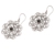Onyx dangle earrings, 'Jimbaran Sun' - Round Sterling Silver Dangle Earrings with Onyx