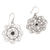 Onyx dangle earrings, 'Jimbaran Sun' - Round Sterling Silver Dangle Earrings with Onyx (image 2e) thumbail