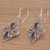 Garnet dangle earrings, 'Besakih Beauty' - Ornate Dangle Earrings with Garnets and Sterling Silver (image 2c) thumbail