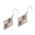 Garnet dangle earrings, 'Besakih Beauty' - Ornate Dangle Earrings with Garnets and Sterling Silver