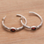 Garnet half-hoop earrings, 'Sacred Sakenan' - Balinese Style Half-Hoop Earrings with Garnet Stones (image 2c) thumbail