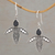 Onyx dangle earrings, 'Denpasar Diva' - Sterling Silver Dangle Earrings with Faceted Onyx
