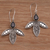 Onyx dangle earrings, 'Denpasar Diva' - Sterling Silver Dangle Earrings with Faceted Onyx