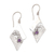 Amethyst dangle earrings, 'Amethyst Whirl' - Artisan Crafted Sterling Silver Amethyst Dangle Earrings