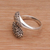 Sterling silver wrap ring, 'Two Shadows' - Sterling Silver Engraved Floral Leaf Wrap Ring of Indonesia (image 2c) thumbail