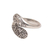 Sterling silver wrap ring, 'Two Shadows' - Sterling Silver Engraved Floral Leaf Wrap Ring of Indonesia