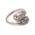 Sterling silver wrap ring, 'Two Shadows' - Sterling Silver Engraved Floral Leaf Wrap Ring of Indonesia (image 2e) thumbail