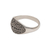 Gewölbter Ring aus Sterlingsilber - Balinesischer Kuppelring aus Sterlingsilber mit Punkt- und Schriftmotiv
