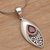 Garnet pendant necklace, 'I'll Be Seeing You' - Garnet and Sterling Silver Eye Shaped Pendant Necklace (image 2c) thumbail