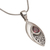 Garnet pendant necklace, 'I'll Be Seeing You' - Garnet and Sterling Silver Eye Shaped Pendant Necklace (image 2e) thumbail