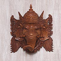 Wood mask, 'Proud Ganesha'