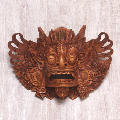 Wood mask, Lion Guardian Barong