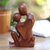 Wood statuette, 'Love's Bond' - Hand Carved Romantic Suar Wood Statuette from Bali (image 2) thumbail