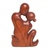 Wood statuette, 'Love's Bond' - Hand Carved Romantic Suar Wood Statuette from Bali thumbail