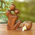 Wood statuette, 'Love's Bond' - Hand Carved Romantic Suar Wood Statuette from Bali