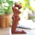 Wood statuette, 'Kneeling Embrace' - Hand Carved Romantic Suar Wood Statuette from Bali (image 2) thumbail