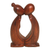 Wood statuette, 'Kissing You' - Hand Carved Suar Wood Romantic Statuette from Bali