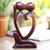 Wood statuette, 'Eternal Bond' - Hand Carved Romantic Suar Wood Statuette from Bali (image 2) thumbail