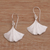 Sterling silver dangle earrings, 'Petalside' - 925 Sterling Silver Flower Petal Dangle Earrings (image 2b) thumbail